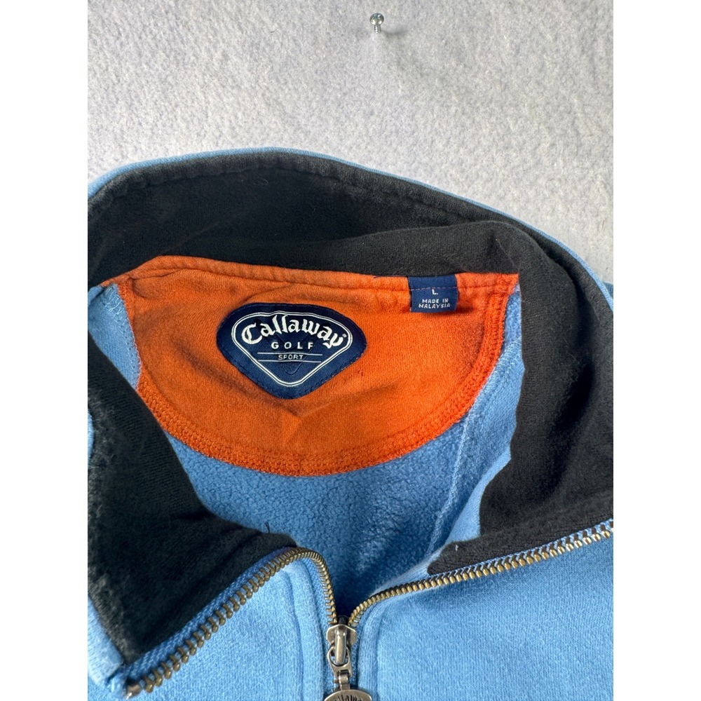 Callaway Golf Sport Mens Large Blue Quarter Zip Fleece Pullover Sweatshirt L - Picture 3 of 7